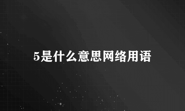 5是什么意思网络用语