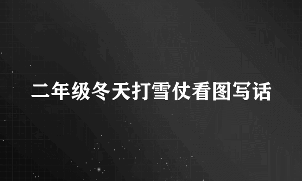 二年级冬天打雪仗看图写话