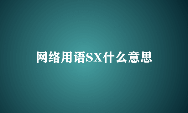 网络用语SX什么意思