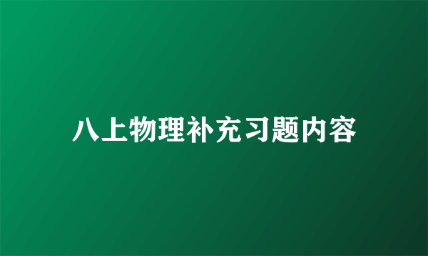 八上物理补充习题内容