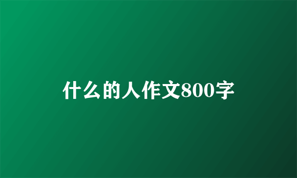 什么的人作文800字