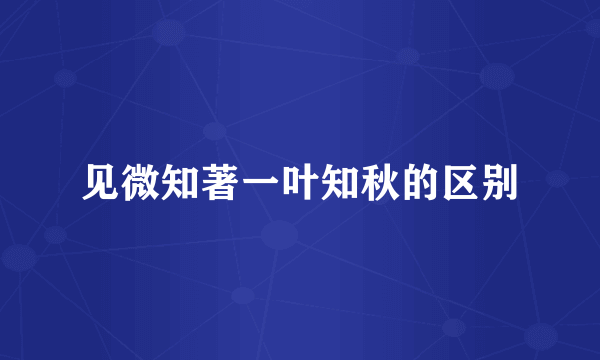 见微知著一叶知秋的区别