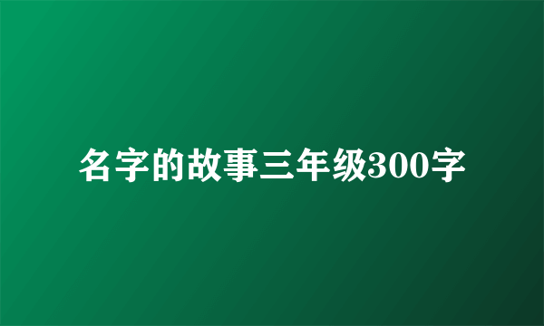 名字的故事三年级300字