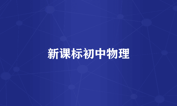新课标初中物理