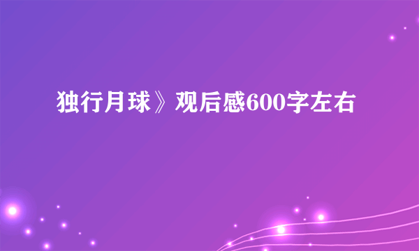 独行月球》观后感600字左右