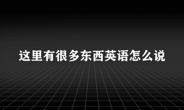 这里有很多东西英语怎么说