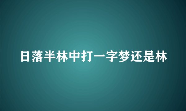 日落半林中打一字梦还是林