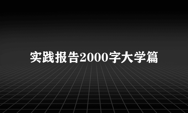 实践报告2000字大学篇