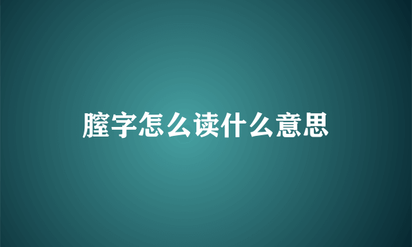 膣字怎么读什么意思