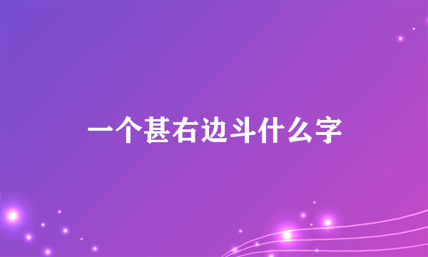 一个甚右边斗什么字