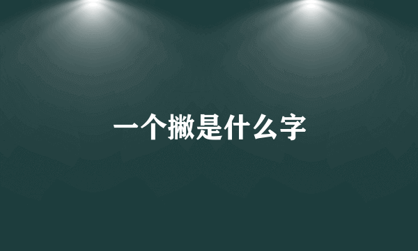 一个撇是什么字