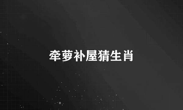 牵萝补屋猜生肖