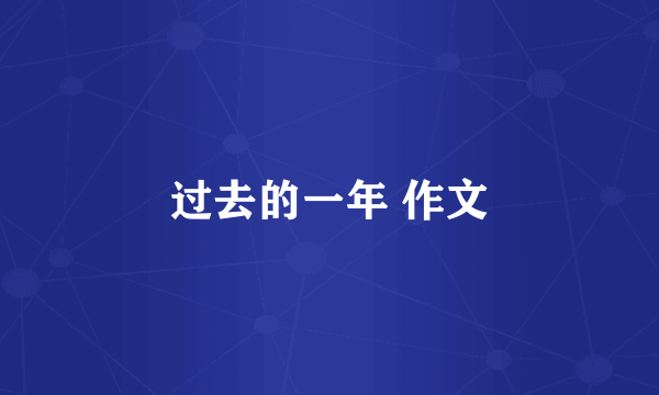 过去的一年 作文