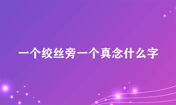 一个绞丝旁一个真念什么字