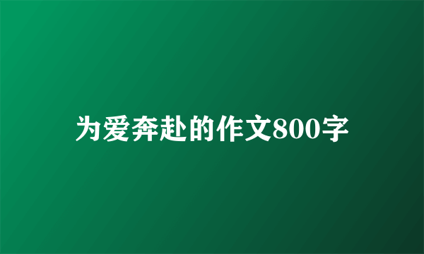 为爱奔赴的作文800字