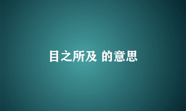 目之所及 的意思