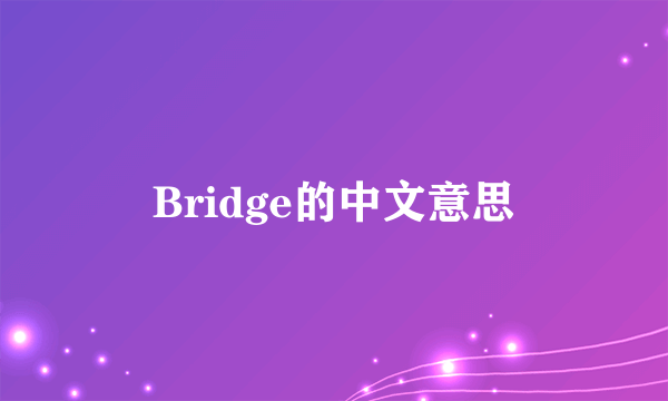 Bridge的中文意思