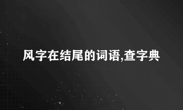 风字在结尾的词语,查字典