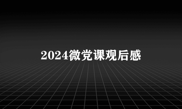 2024微党课观后感