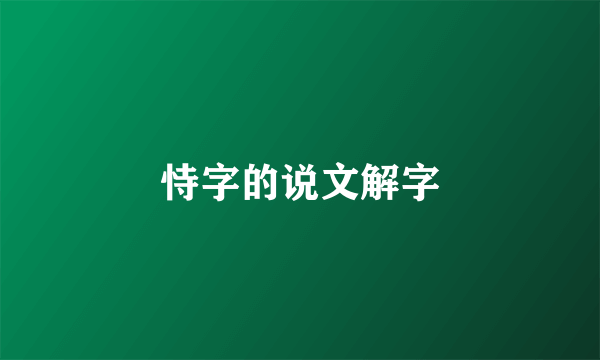 恃字的说文解字
