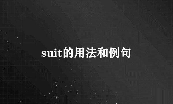 suit的用法和例句
