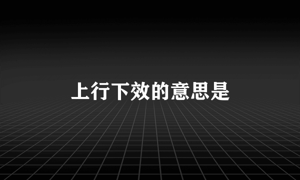 上行下效的意思是