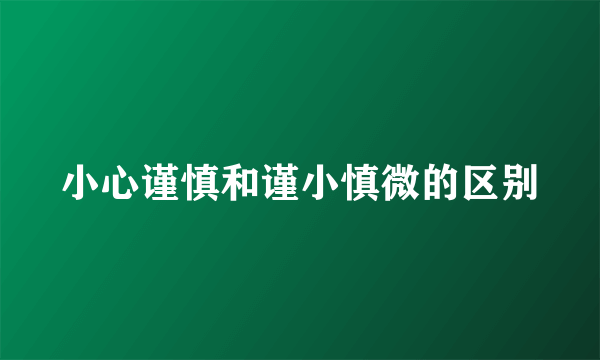 小心谨慎和谨小慎微的区别