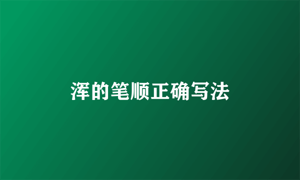 浑的笔顺正确写法