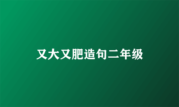 又大又肥造句二年级