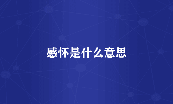 感怀是什么意思