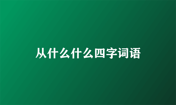 从什么什么四字词语