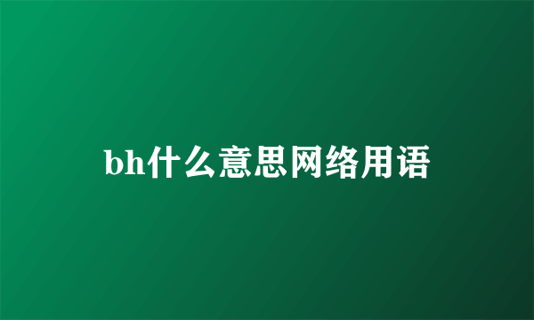 bh什么意思网络用语