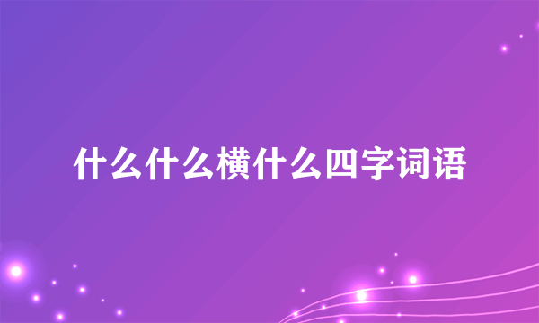 什么什么横什么四字词语