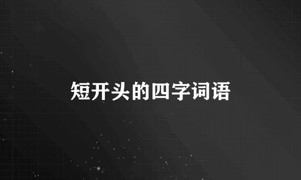 短开头的四字词语