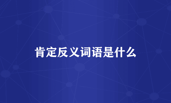 肯定反义词语是什么