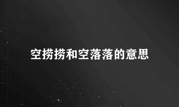 空捞捞和空落落的意思