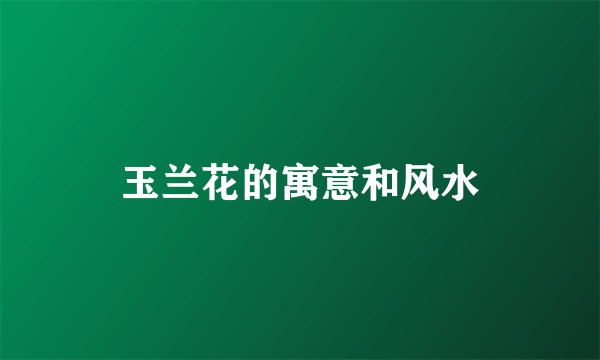 玉兰花的寓意和风水