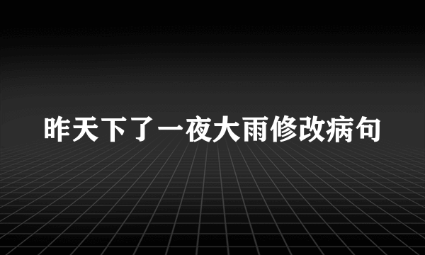 昨天下了一夜大雨修改病句