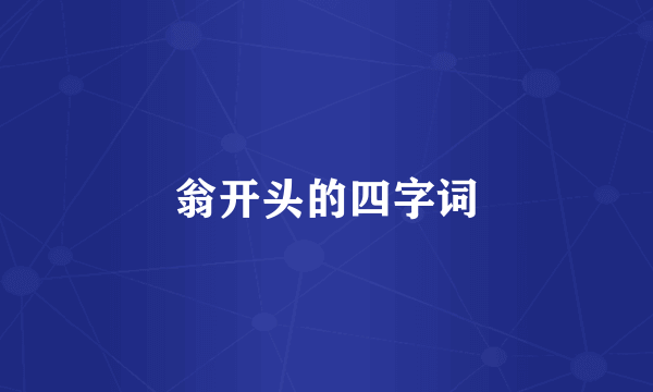 翁开头的四字词