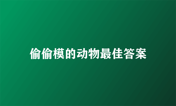 偷偷模的动物最佳答案