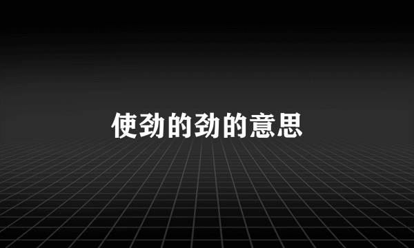 使劲的劲的意思