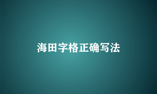 海田字格正确写法