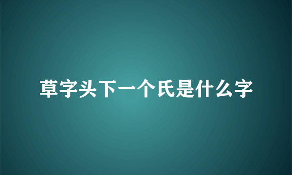 草字头下一个氏是什么字