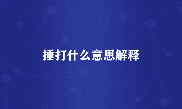 捶打什么意思解释