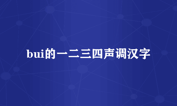bui的一二三四声调汉字