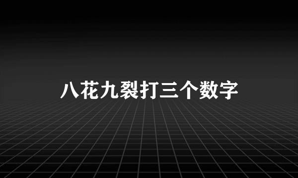 八花九裂打三个数字