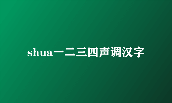 shua一二三四声调汉字