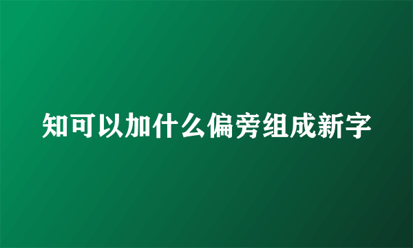 知可以加什么偏旁组成新字