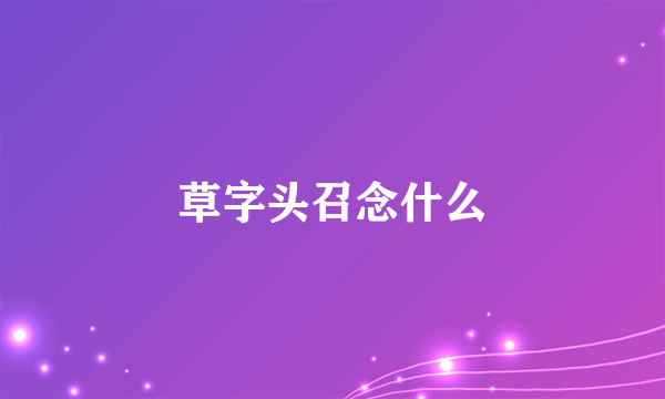 草字头召念什么