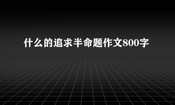 什么的追求半命题作文800字